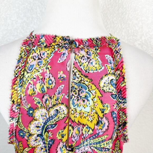 Cinq a Sept Womens Sofie Paisley Print Ruffle Hem Tank Top Size Small - Picture 7 of 10